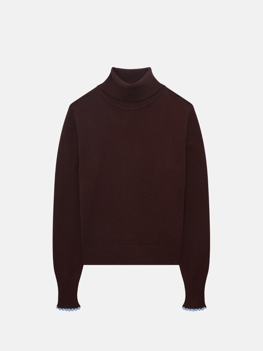 Ellie Turtleneck Knit Sweater in Dark Brown